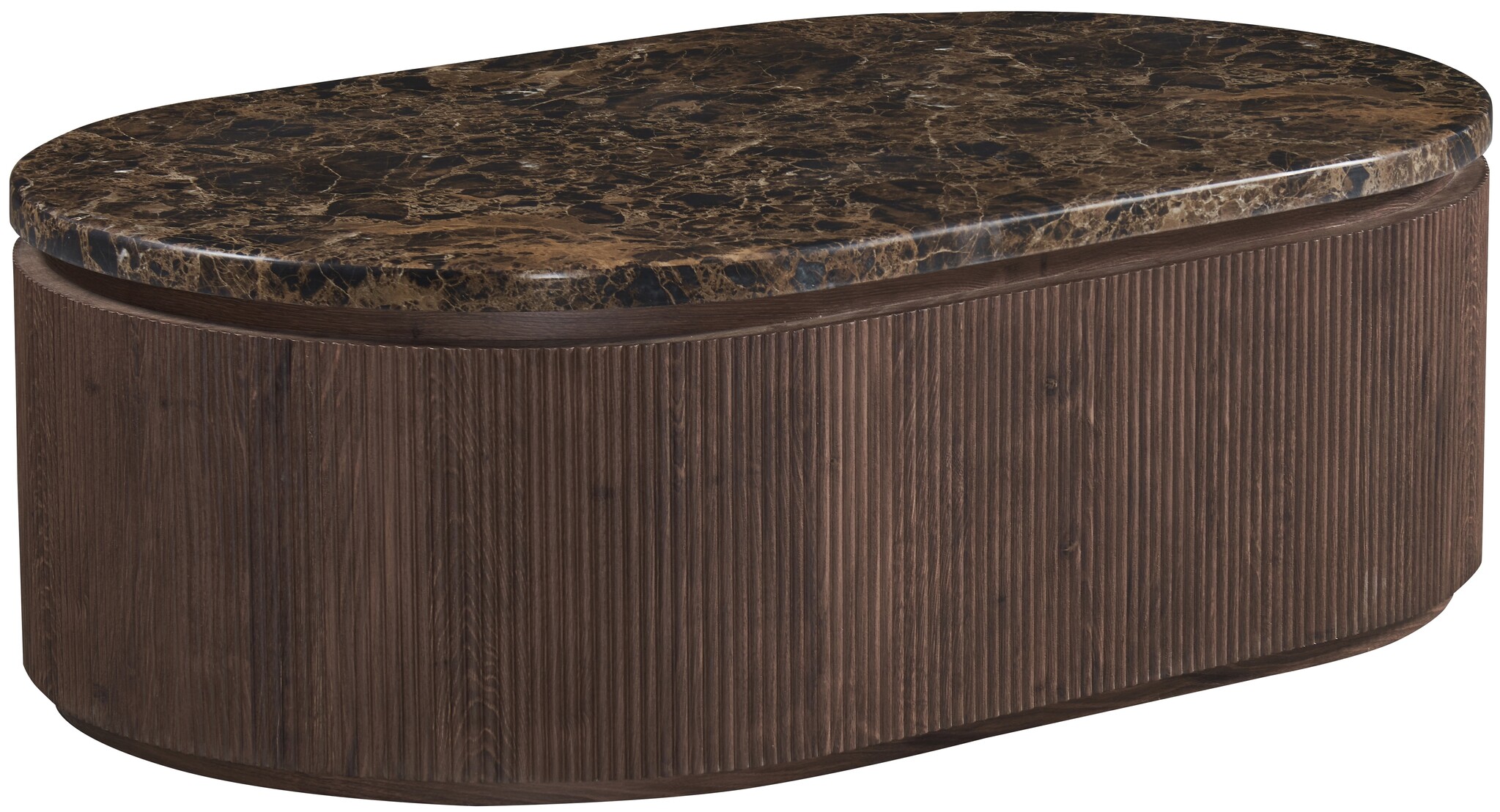 Salontafel Portofino - Bruin marmer | Ovaal - Bruin - 130 x 80 cm