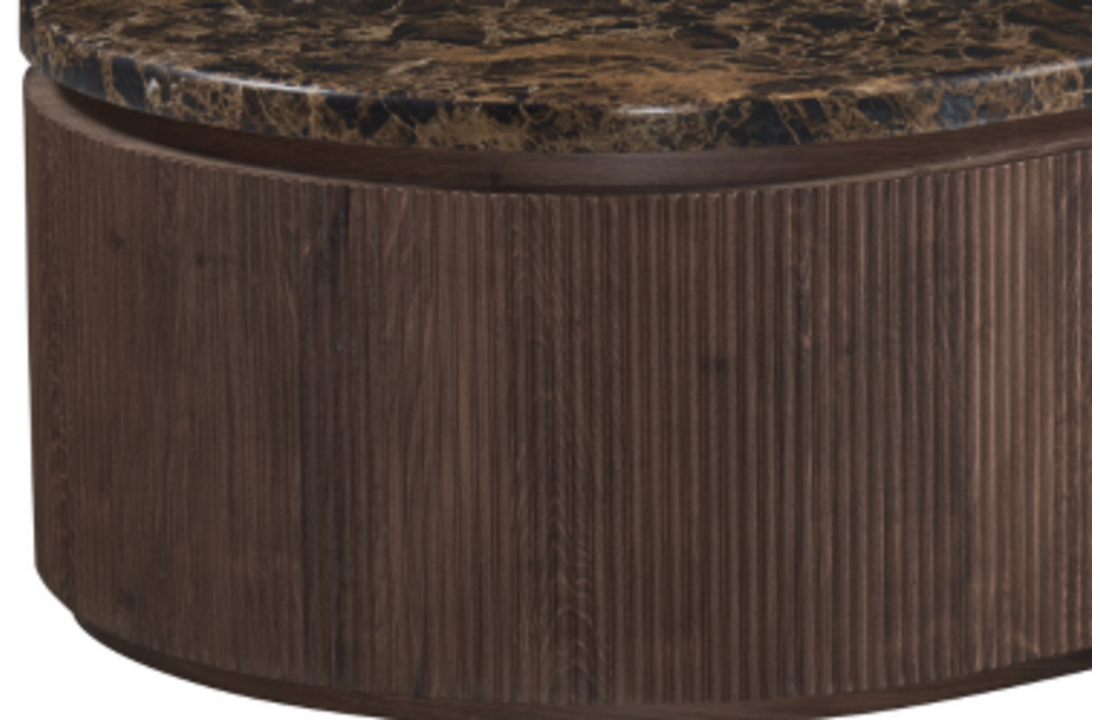 Salontafel Portofino - Bruin marmer | Ovaal - Bruin - 130 x 80 cm