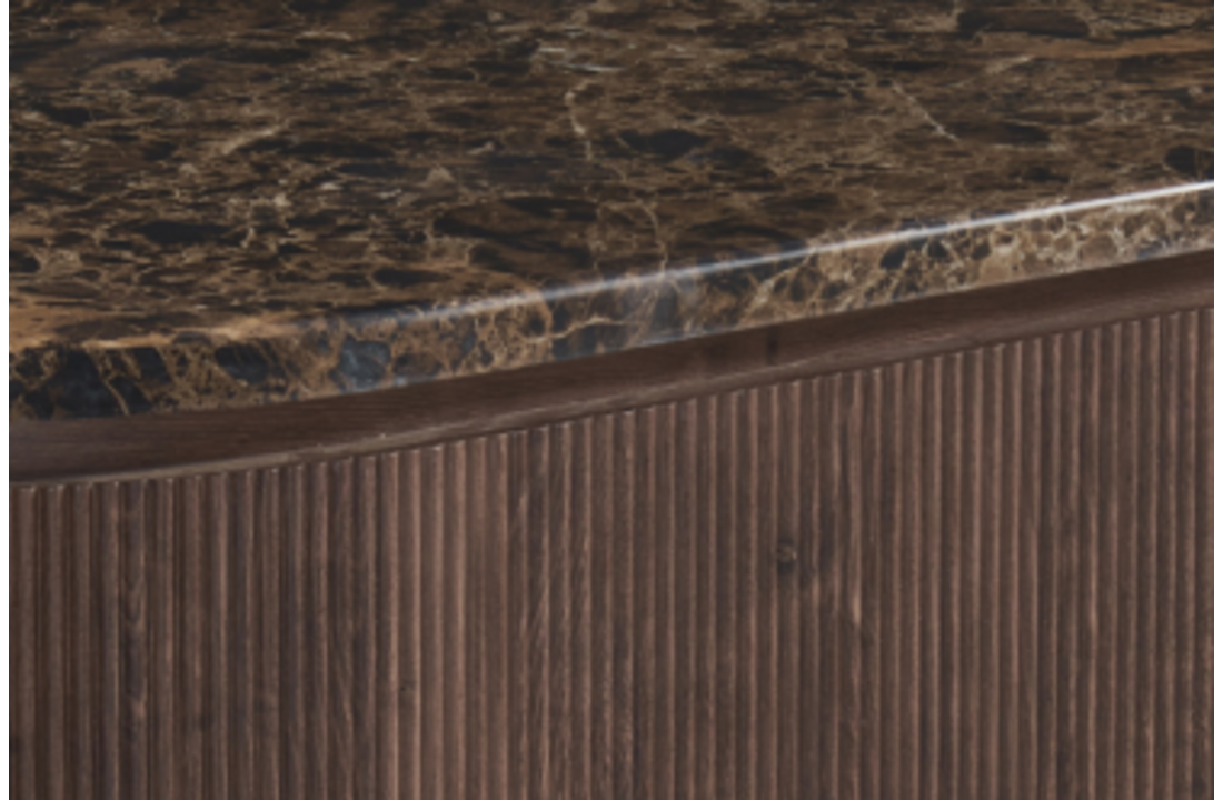 Salontafel Portofino - Bruin marmer | Ovaal - Bruin - 130 x 80 cm