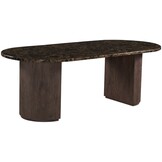 Eettafel Portofino - Bruin marmer | Ovaal - Geribbeld  - Bruin