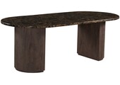 Eettafel Portofino - Bruin marmer | Ovaal - Geribbeld  - Bruin