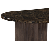 Eettafel Portofino - Bruin marmer | Ovaal - Geribbeld  - Bruin