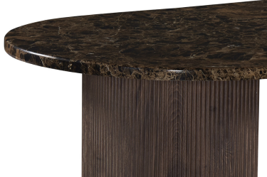 Eettafel Portofino - Bruin marmer | Ovaal - Geribbeld  - Bruin