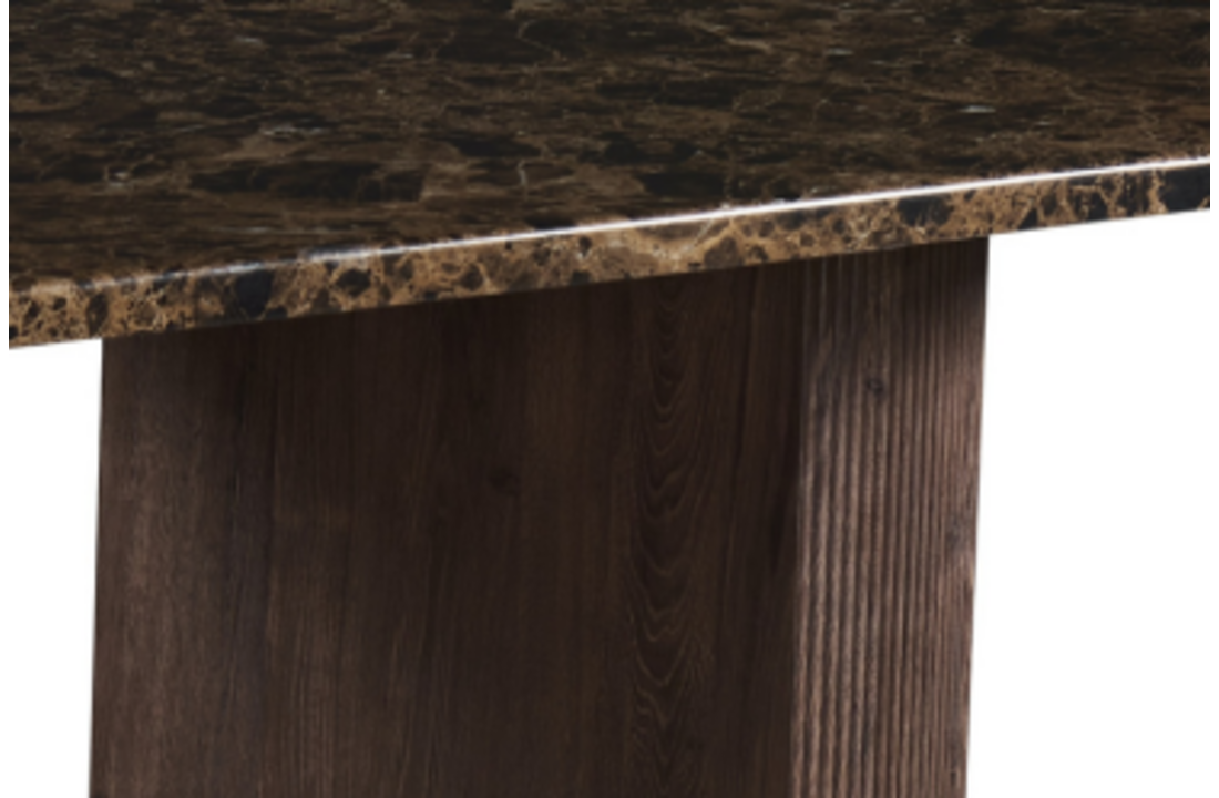 Eettafel Portofino - Bruin marmer | Ovaal - Geribbeld  - Bruin