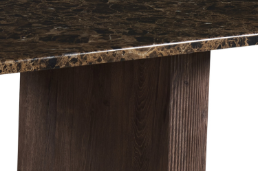 Eettafel Portofino - Bruin marmer | Ovaal - Geribbeld  - Bruin