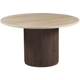 Eettafel Portofino - Travertin marmer | Rond - Geribbeld