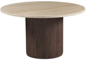 Eettafel Portofino - Travertin marmer | Rond - Geribbeld