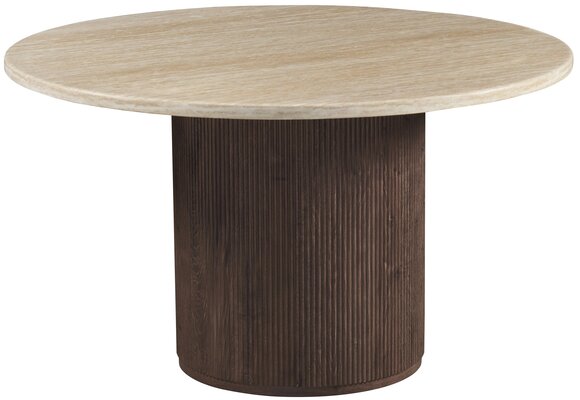 Eettafel Portofino - Travertin marmer | Rond - Geribbeld