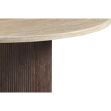 Eettafel Portofino - Travertin marmer | Rond - Geribbeld