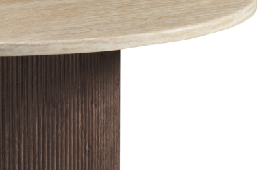 Eettafel Portofino - Travertin marmer | Rond - Geribbeld