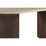 Eettafel Portofino - Travertin | Ovaal - Geribbeld - Bruin