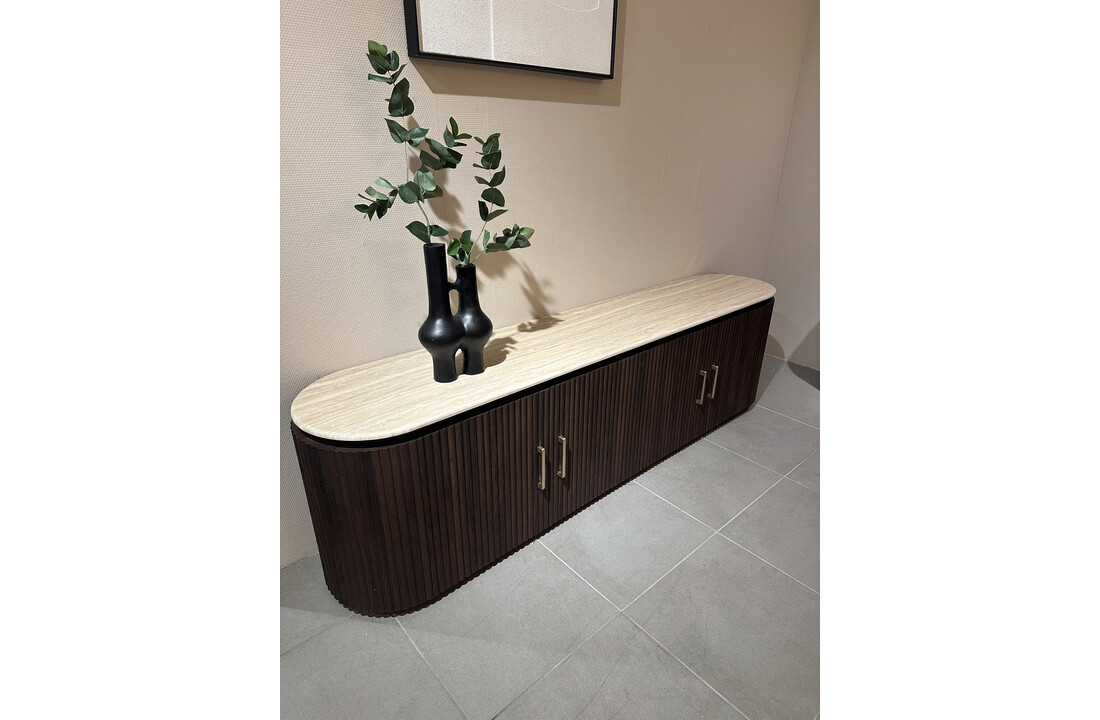 Tv-meubel Portofino  - Travertin | Ovaal - Bruin - L200 x B40 x H55 cm