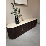 Tv-meubel Portofino  - Travertin | Ovaal - Bruin - L200 x B40 x H55 cm