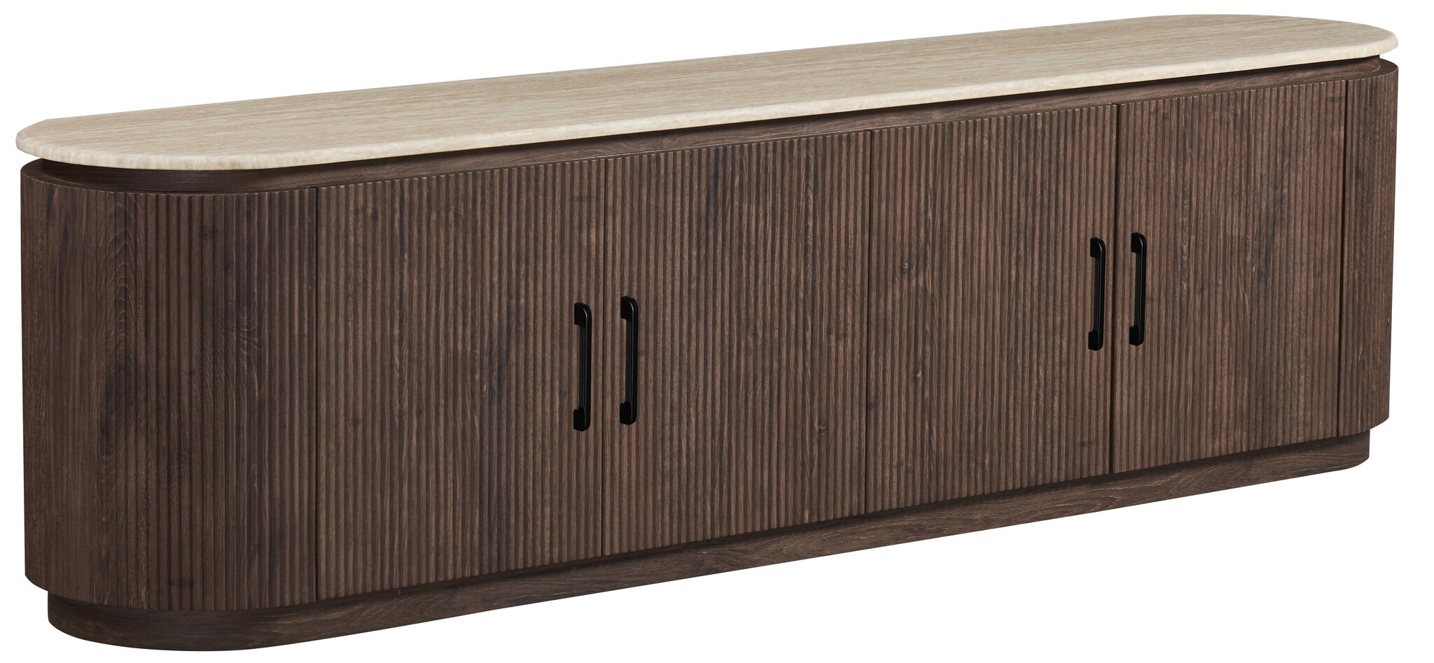Tv-meubel Portofino  - Travertin | Ovaal - Bruin - L200 x B40 x H55 cm