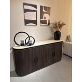 Dressoir Portofino  - Travertin | Ovaal - Bruin - L180 x B40 x H85 cm