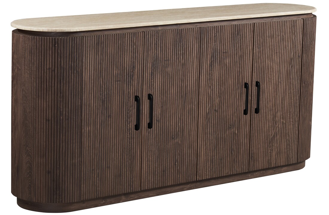 Dressoir Portofino  - Travertin | Ovaal - Bruin - L200 x B40 x H85 cm
