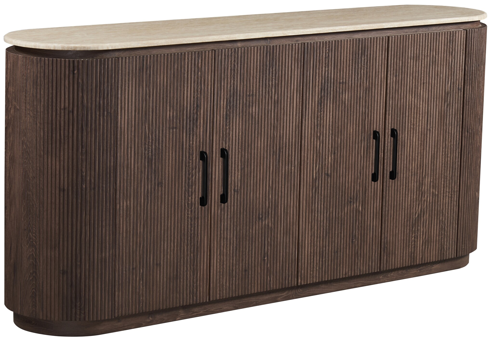 Dressoir Portofino  - Travertin | Ovaal - Bruin - L200 x B40 x H85 cm