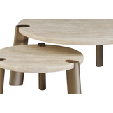 Salontafel Montezara - Travertin | Brushed Gold - set van 2