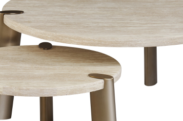 Salontafel Montezara - Travertin | Brushed Gold - set van 2