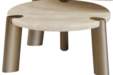 Salontafel Montezara - Travertin | Brushed Gold - set van 2