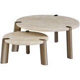 Salontafel Montezara - Travertin | Brushed Gold - set van 2