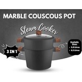 Hakal Couscous Pan | 3-in-1 | 6.5 Liter | Zwart