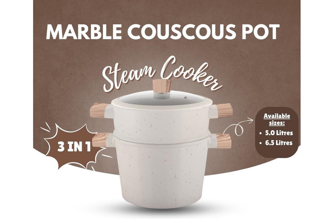 Hakal Couscous Pan | 3-in-1 | 5 Liter | Wit