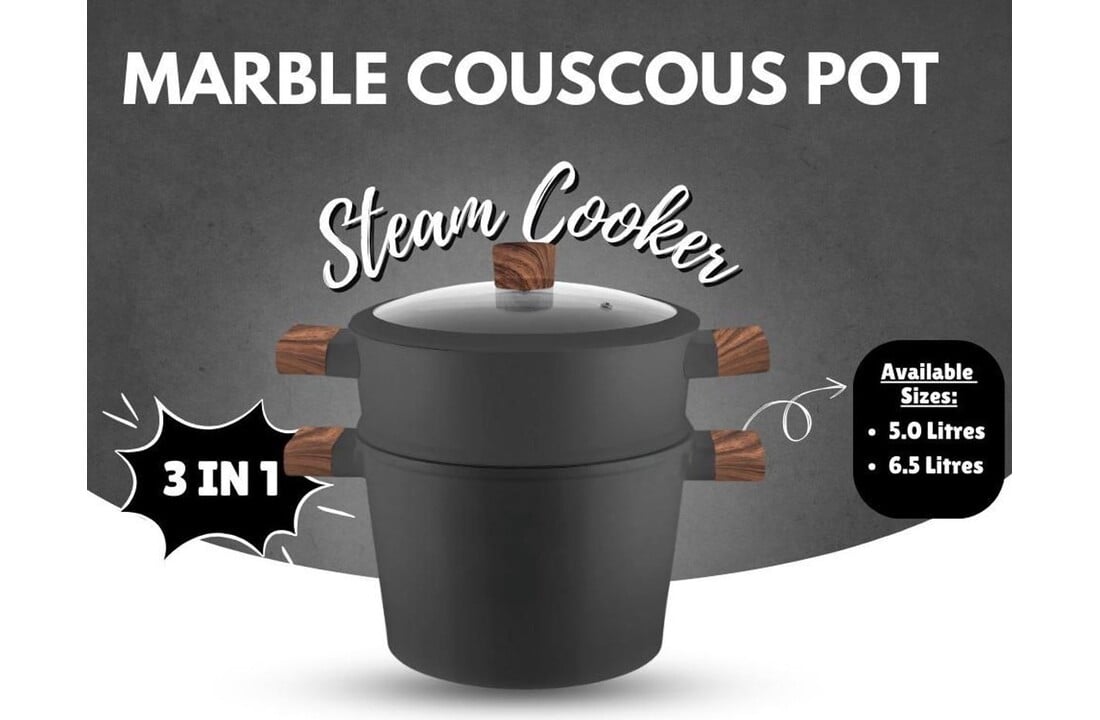 Hakal Couscous Pan | 3-in-1 | 5 Liter | Zwart