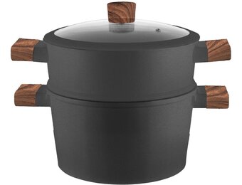 Hakal Couscous Pan | 3-in-1 | 5 Liter | Zwart