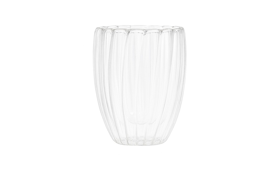 Dubbelwandige Glas Ribbel - 320 ML