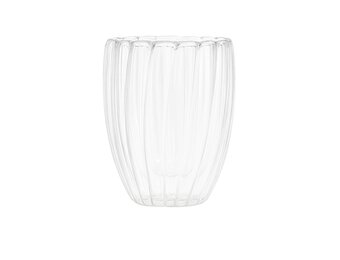 Dubbelwandige Glas Ribbel - 320 ML