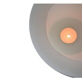 Luxe Windlicht op pilaar Crème - 3 stuks: H90 + H110 + H130 cm - Bruin glas