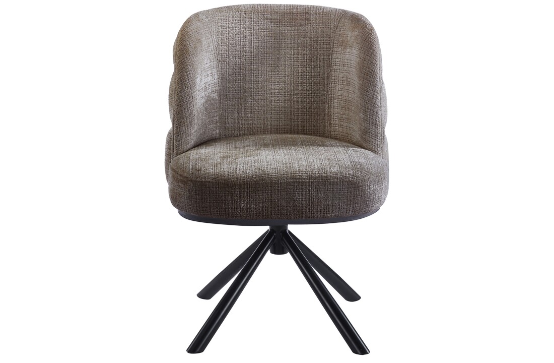 Eetkamerstoel Cremona - Taupe Bruin - draaibaar - zwart