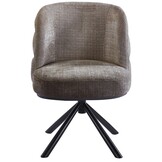 Eetkamerstoel Cremona - Taupe Bruin - draaibaar - zwart
