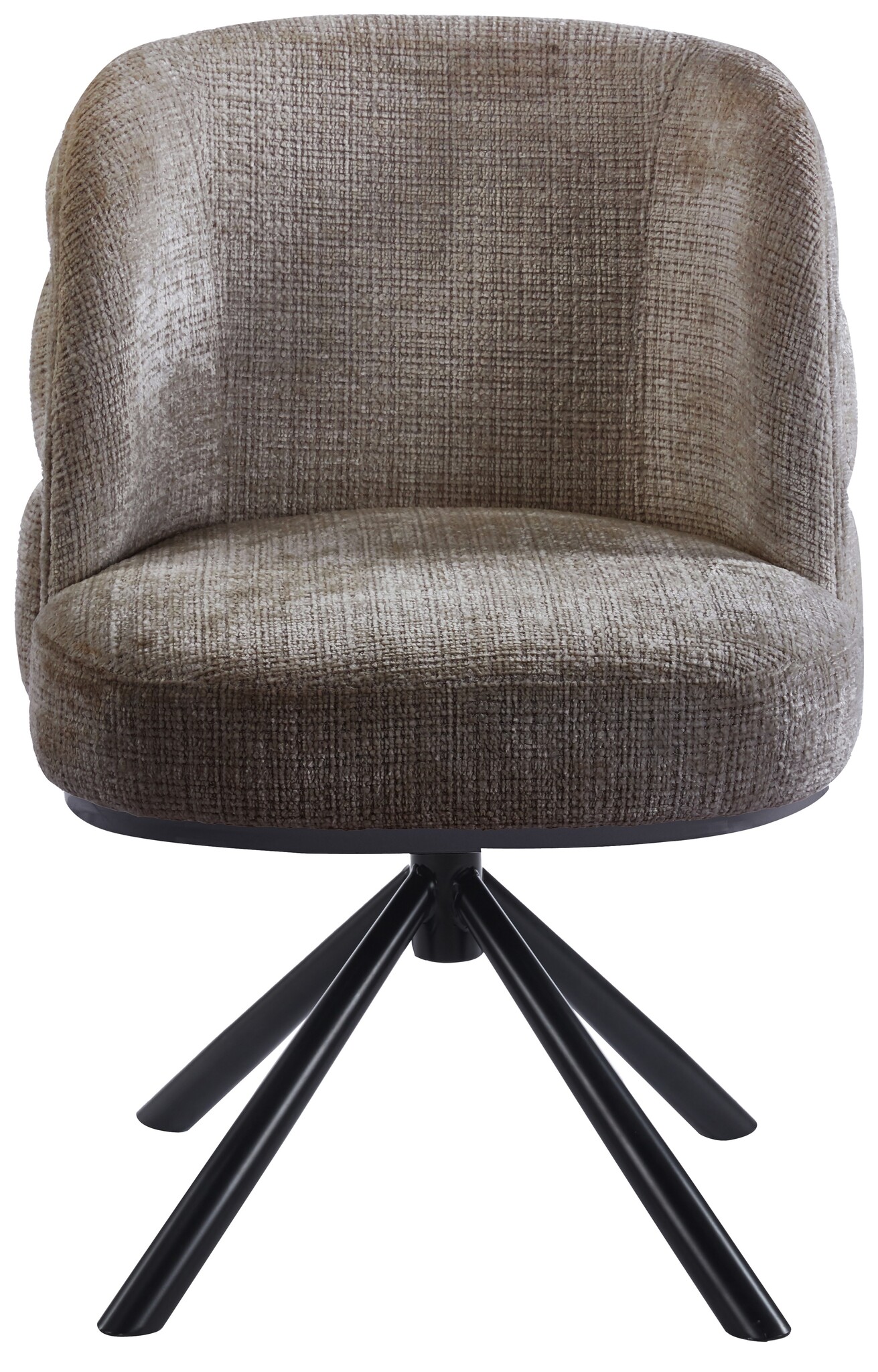 Eetkamerstoel Cremona - Taupe Bruin - draaibaar - zwart