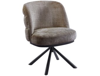 Eetkamerstoel Cremona - Taupe Bruin - draaibaar - zwart