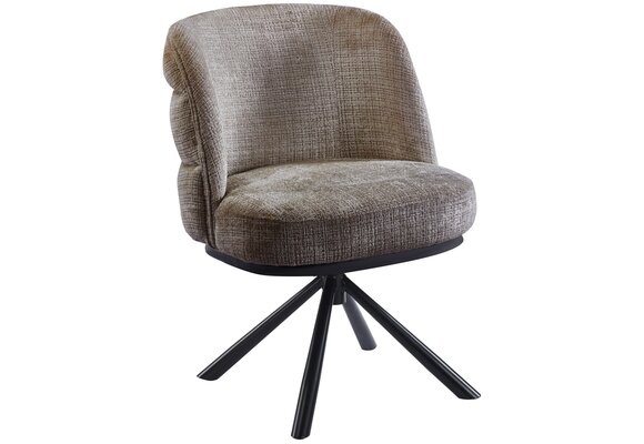 Eetkamerstoel Cremona - Taupe Bruin - draaibaar - zwart