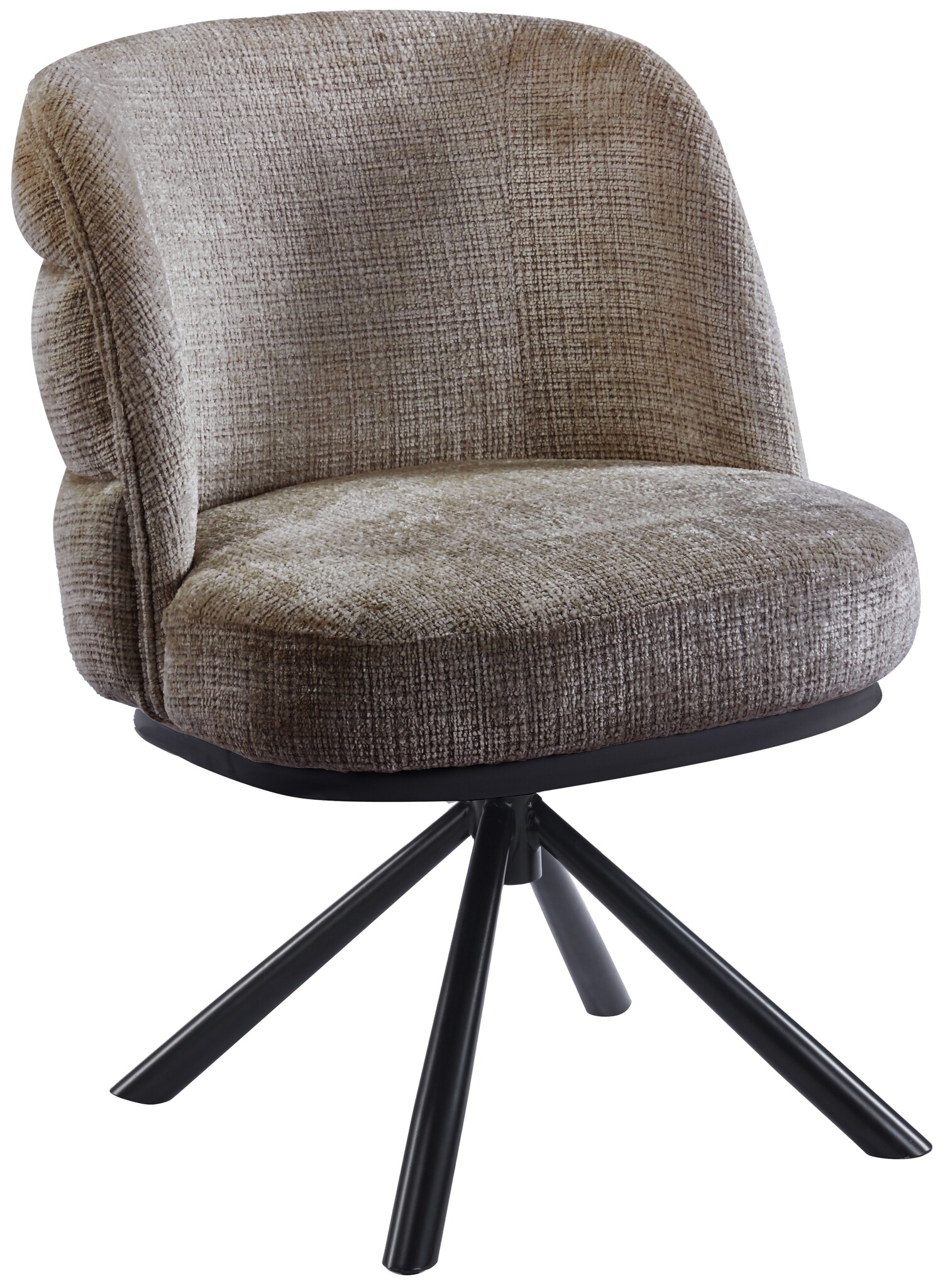 Eetkamerstoel Cremona - Taupe Bruin - draaibaar - zwart