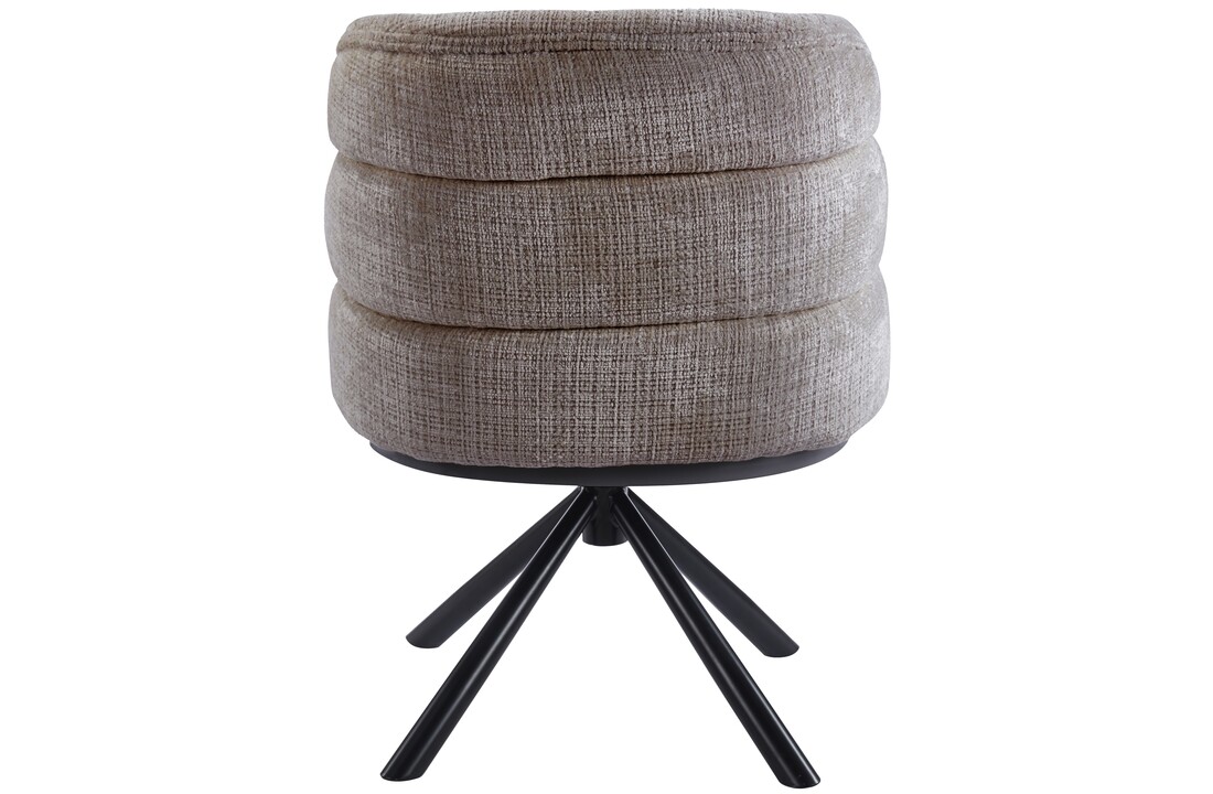 Eetkamerstoel Cremona - Taupe Bruin - draaibaar - zwart