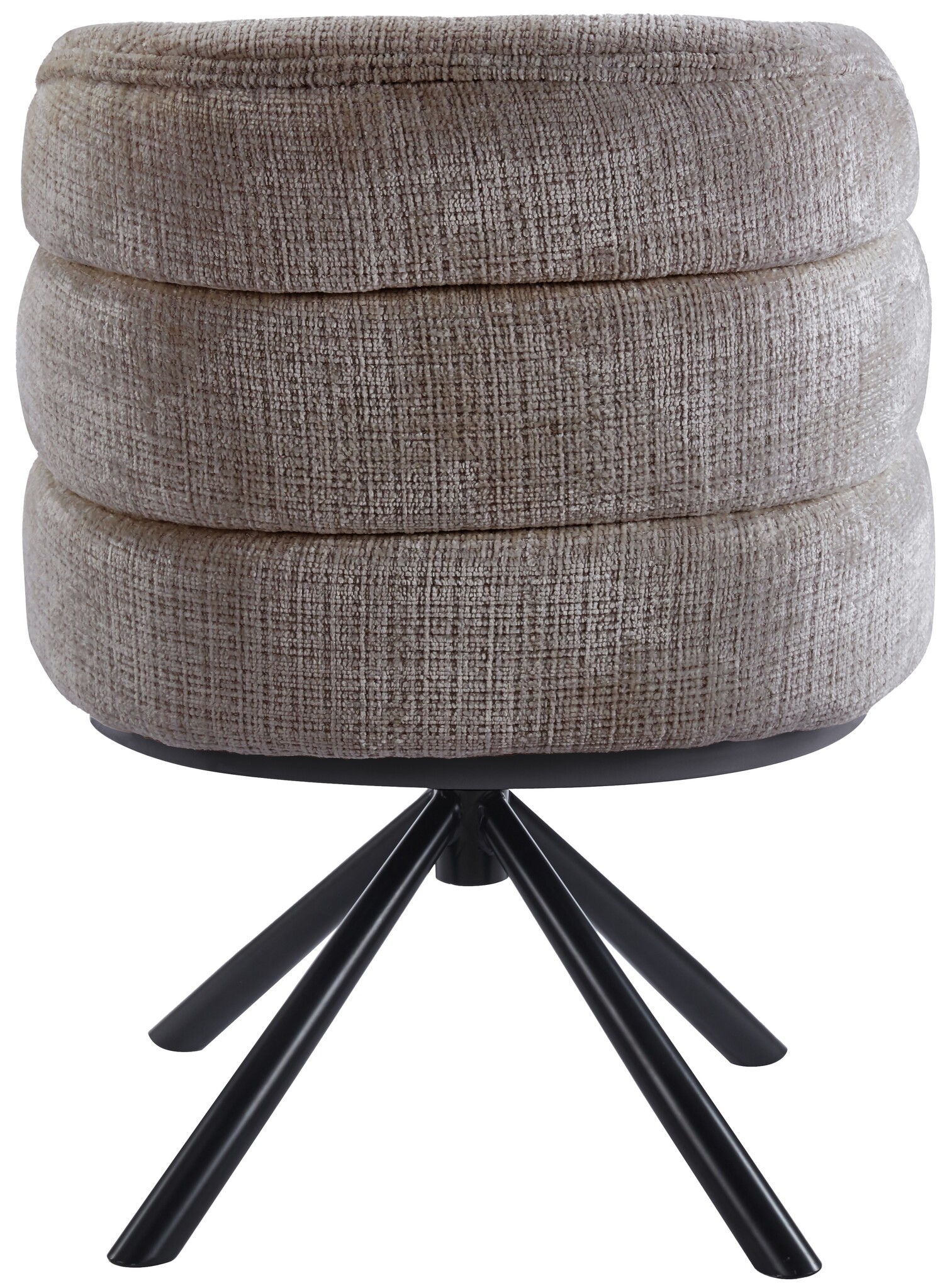 Eetkamerstoel Cremona - Taupe Bruin - draaibaar - zwart