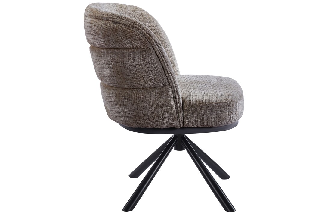Eetkamerstoel Cremona - Taupe Bruin - draaibaar - zwart