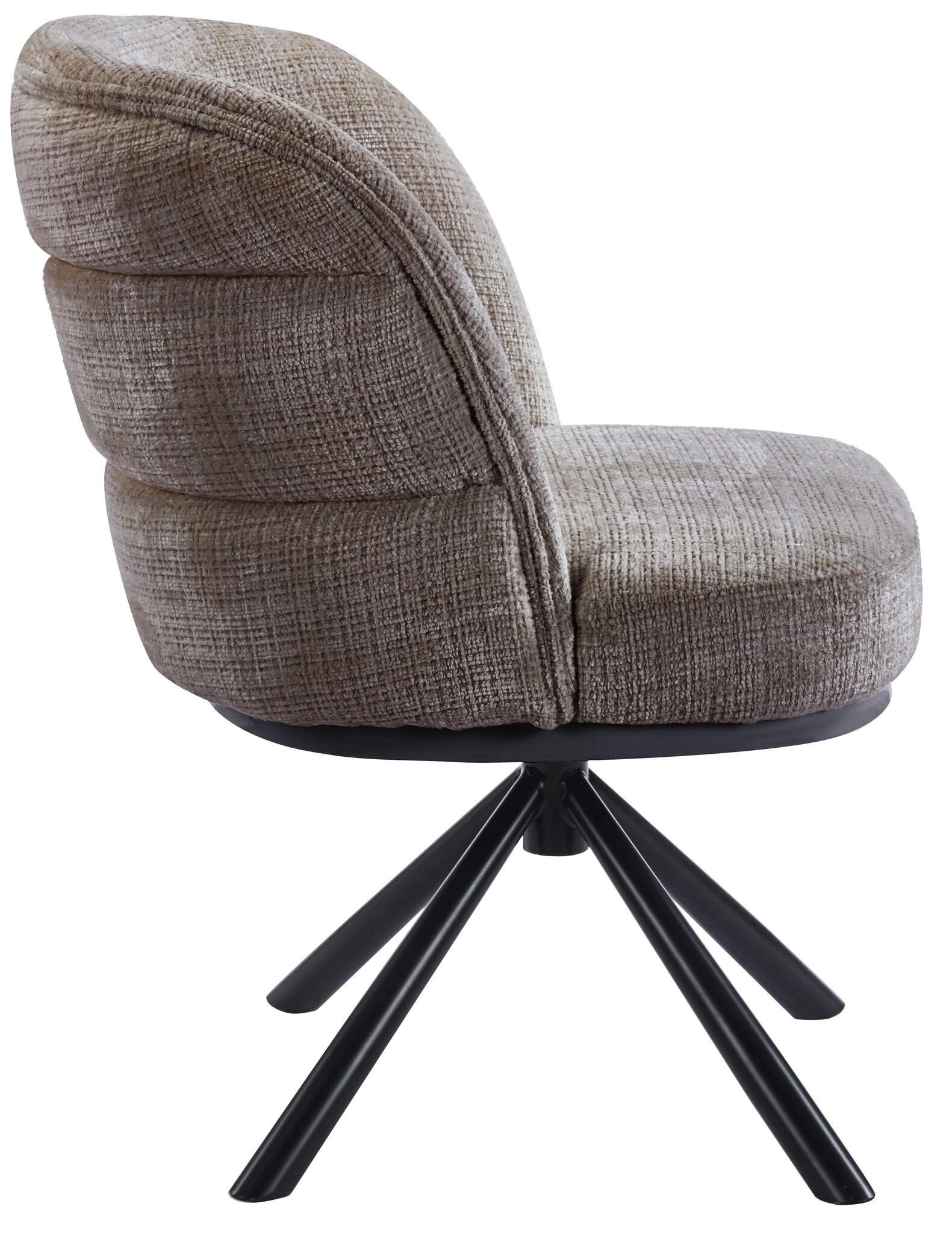 Eetkamerstoel Cremona - Taupe Bruin - draaibaar - zwart