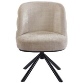 Eetkamerstoel Cremona - Warm Beige - draaibaar - zwart