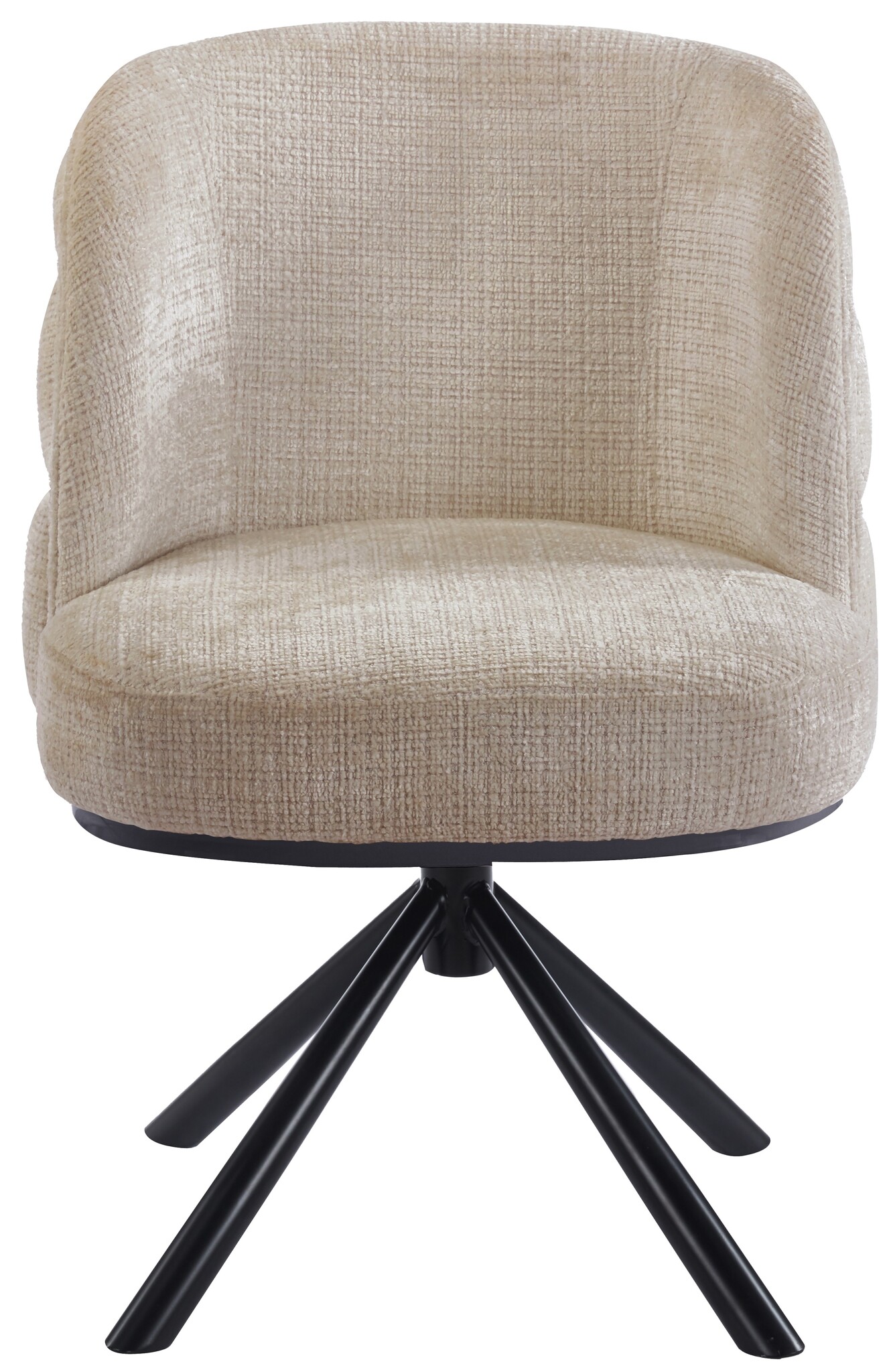 Eetkamerstoel Cremona - Warm Beige - draaibaar - zwart