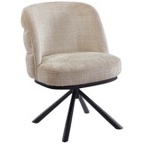 Eetkamerstoel Cremona - Warm Beige - draaibaar - zwart