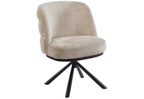 Eetkamerstoel Cremona - Warm Beige - draaibaar - zwart