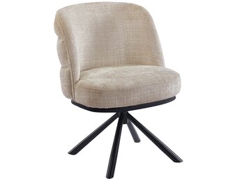 Eetkamerstoel Cremona - Warm Beige - draaibaar - zwart