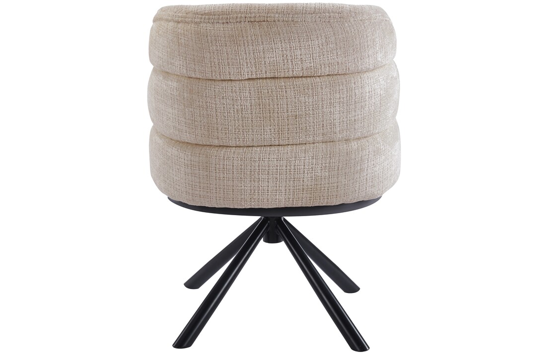 Eetkamerstoel Cremona - Warm Beige - draaibaar - zwart