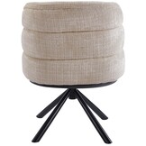 Eetkamerstoel Cremona - Warm Beige - draaibaar - zwart