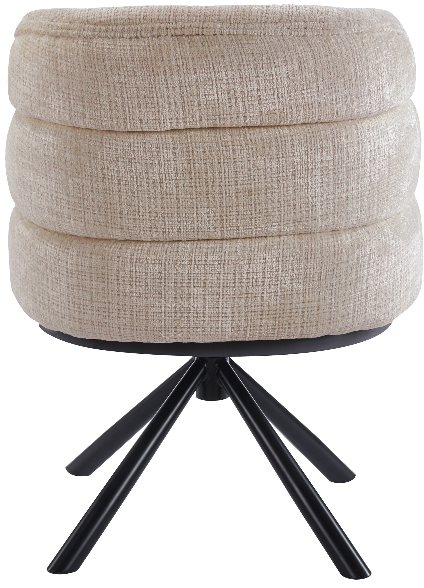 Eetkamerstoel Cremona - Warm Beige - draaibaar - zwart